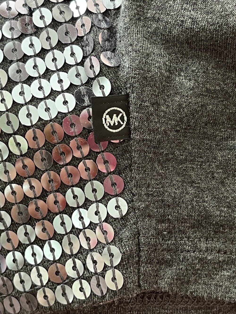New Michael Kors Gray Sequin Top MK XS - Picture 3 of 8